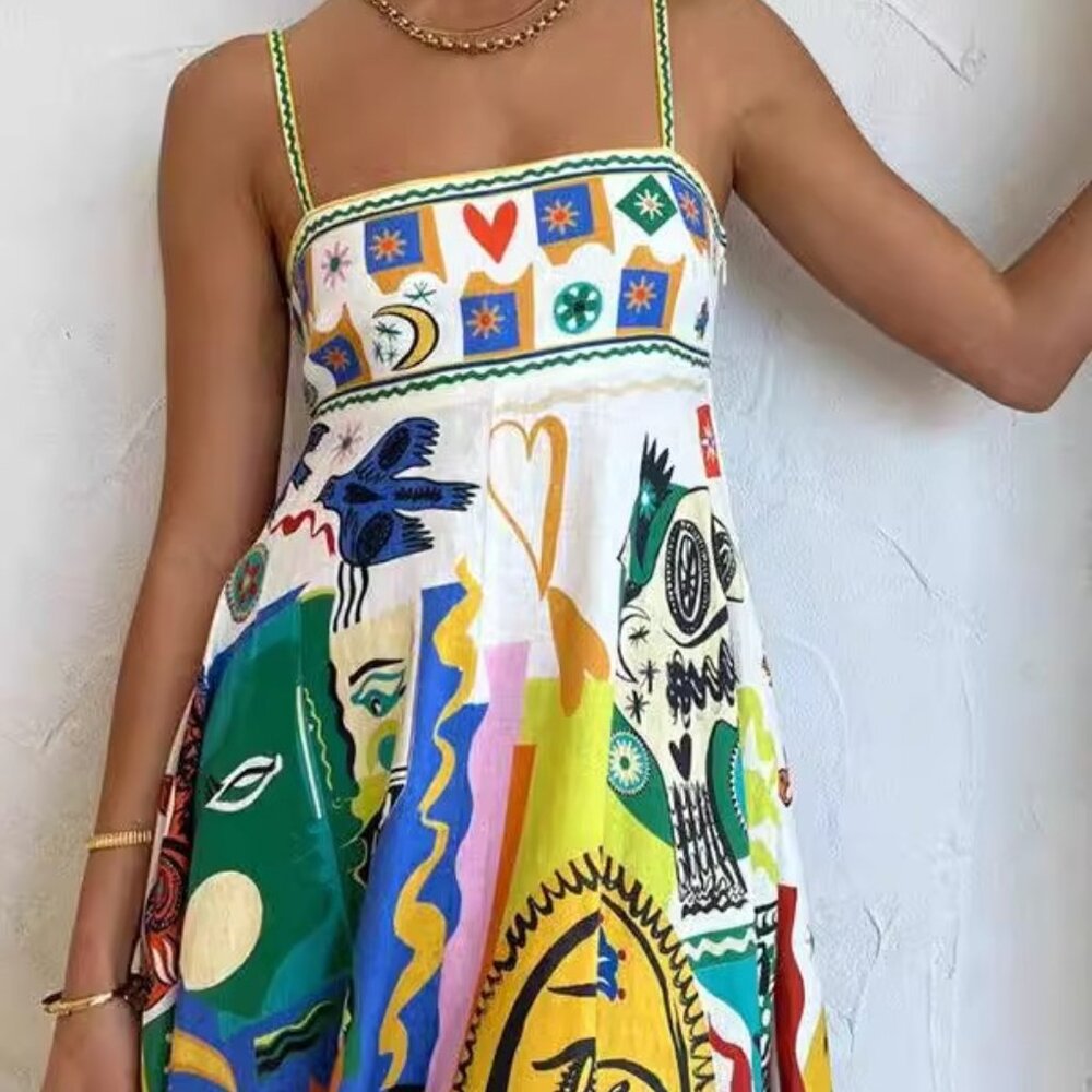 New sexy halter print sleeveless dress